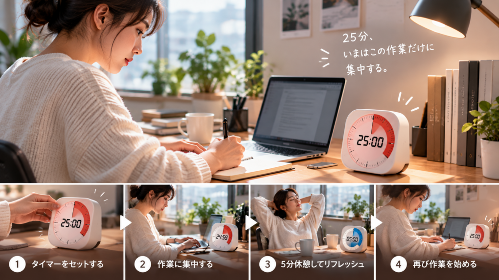 集中力を高めるタイマーの活用による締め切り効果