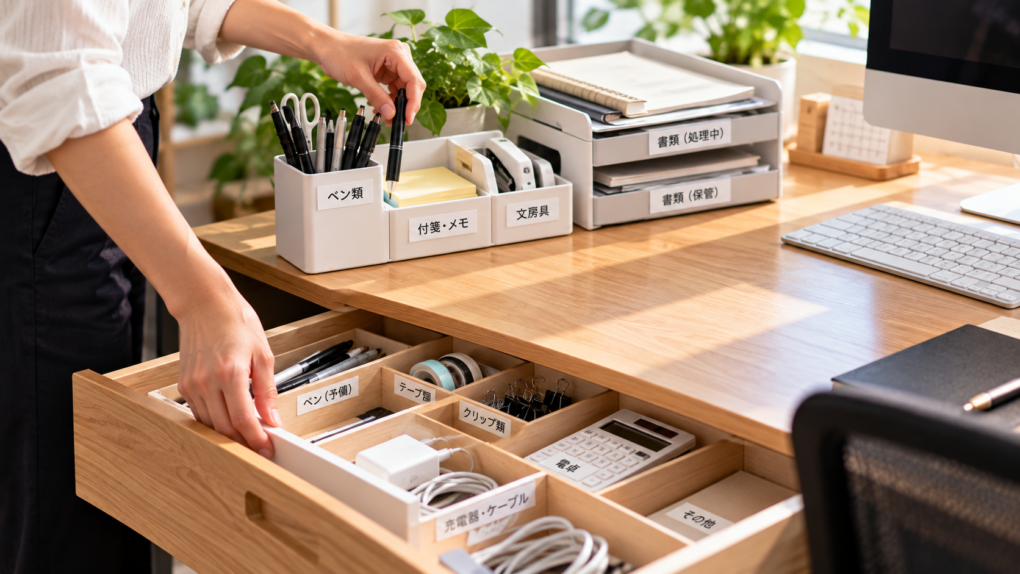 小物や文房具の住所を決める定位置管理の術