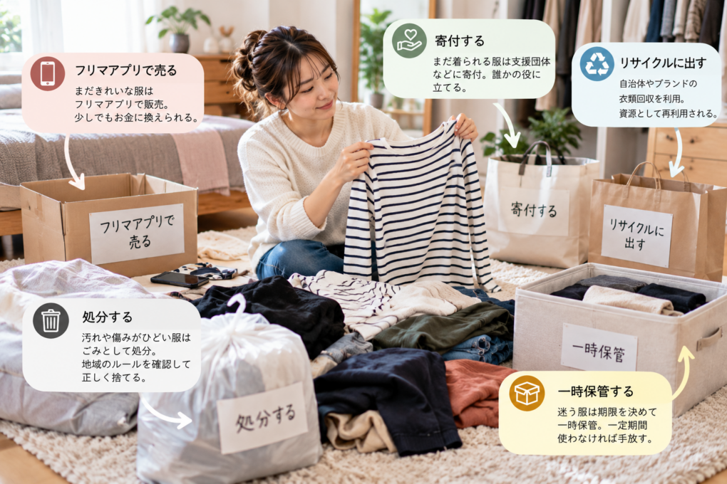 手放すと決めた服はどうする？処分方法を比較